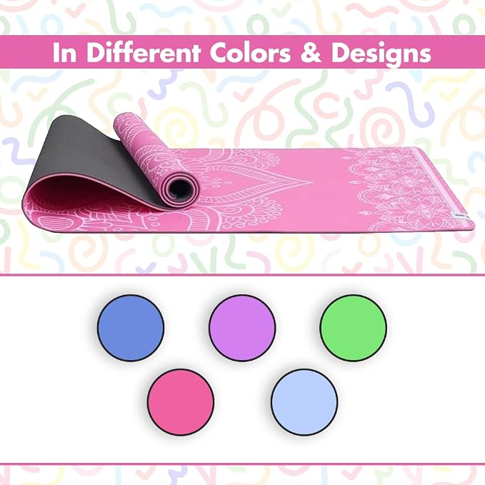 HOME ARCHIVE Premium Yoga Mat 6mm Print Reversible Extra Thick and Large Non Slip Exercise & Fitness Mat for All Types of Yoga Pilates & Floor Workouts (78" x 24" x 6mm Thick)