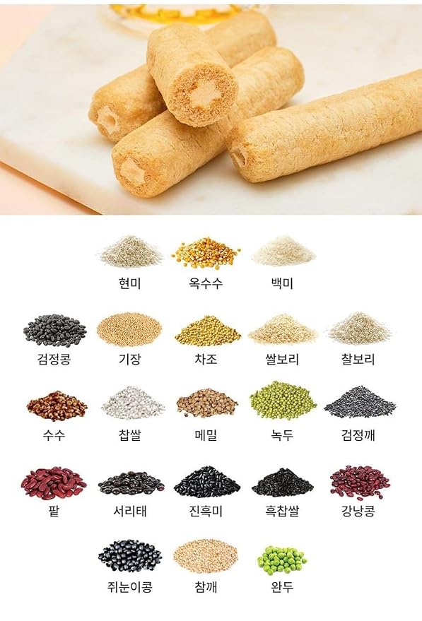 LENITH Korean Premium Multi Whole Grain Baked Crispy Rolls 21 Grains 180g(6.35oz 1090kcal)
