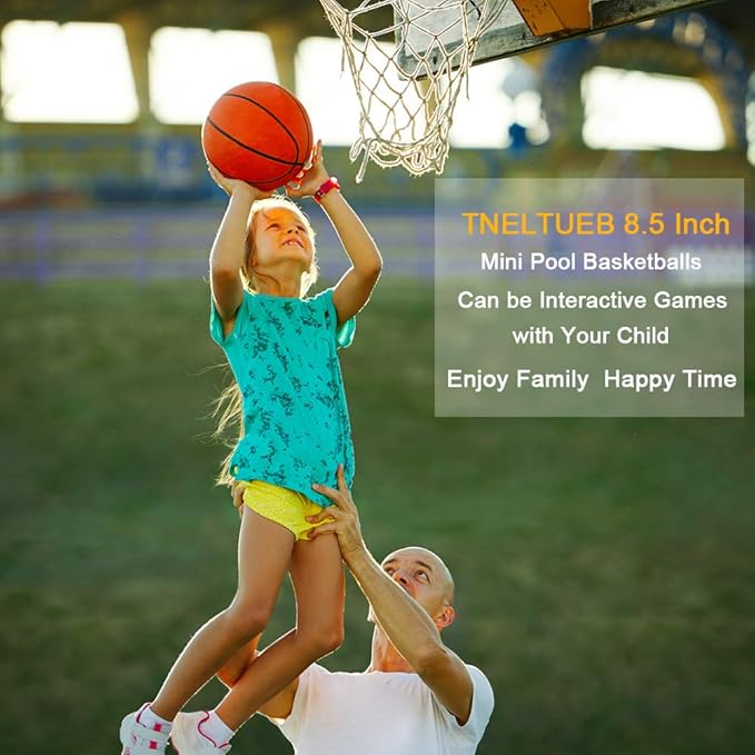 TNELTUEB Mini Basketball Replacement 8.5 Inch Pool Basketballs Ball Hoop Indoor Outdoor Toy, Fits All Standard Swimming Pool Basketball Hoop Pool Game Toy Water Games