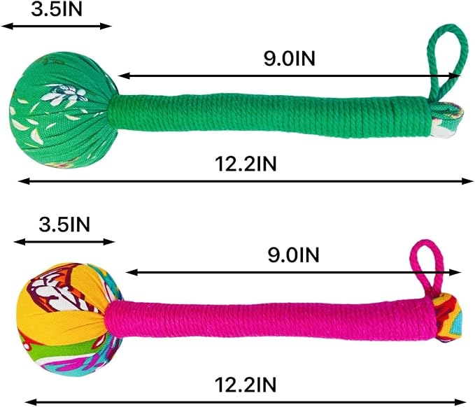 2PCS Long Size Lymphatic Drainage Herbal Massage Hammer,Manual Massage Hammer for Body, Back Massage Hammer Taichi,Wormwood Massage Hammer Sticks Muscle Relaxation 2PCS (Red/Green)