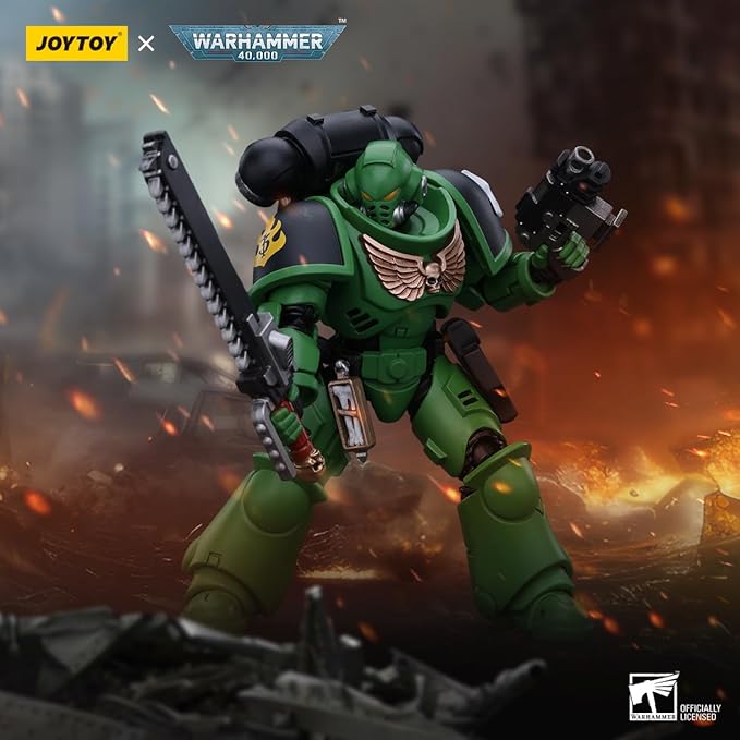 JOYTOY Warhammer 40K 1/18 Action Figures - Salamanders Intercessors Brother Haecule Perfect for Collectors & Decor - Ideal Gift for Birthdays/Christmas - Character Figure - JT5222