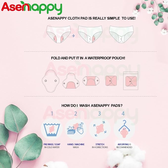 Random Prints Small Size Cloth Menstrual Pads Reusable Sanitary Pads (S-5 PCS-Random Prints)