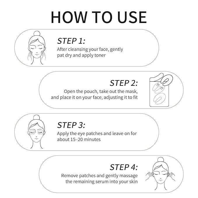 Eye Patches for Puffy Eyes and Dark Circles – Firming Collagen Eye Mask for Women, Under Eye Serum with Centella & Glutathione, Korean Skincare, U-Shape Design, 10 Pairs
