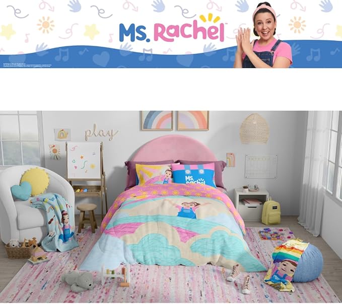 Ms. Rachel Educational Adventures Bedding Super Soft Cozy 4 Piece Microfiber Sheet Set, Full, (Officially Licensed Product) by Franco Kids