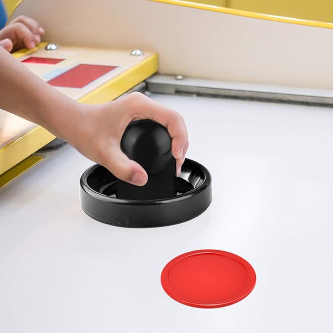 Coopay Air Hockey Pushers and Pucks, Air Hockey Paddles, Goal Handles Paddles Replacement Accessories for Game Tables (4 Striker, 8 Red Puck Pack)