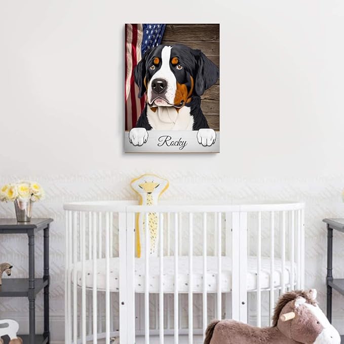 Custom Wooden Jigsaw Puzzles with Your Dog's Name on Great Swiss Mountain Art Print - 300 500 1000PCS Puzzles Game and Home Wall Decor