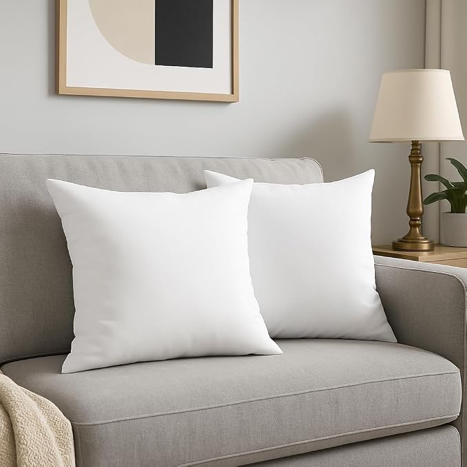 Casafoyer Throw Pillow Inserts 18x18 Set of 2, Down Alternative Cushion Stuffers
