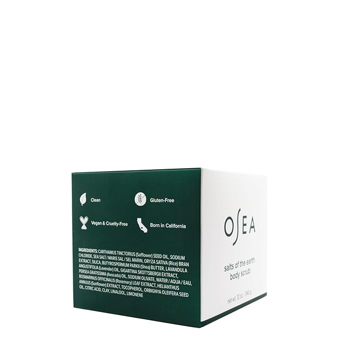 OSEA Salts of the Earth Body Scrub 12 oz - Pink Himalayan Salt Scrub - Gentle Body Exfoliation Skincare - Ideal Spa Gift for Pampering - Clean Beauty & Vegan Body Care (Pack of 2)
