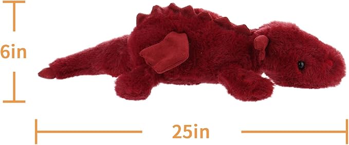 Apricot Lamb Dragon Plush Stuffed Animals for Kids, Soft Cute Plush Toys for Baby Girl and Boy, Large Fluffy Dragon Red