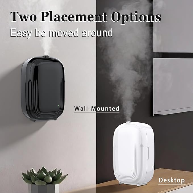 Waterless Oil Diffuser,Home Aromatherapy Scent Diffuser with APP & Timer|Whole House Oil Air Diffusers for Large Room,Office,Hotel Collection Use,Cover up to 1500 sq.ft-150ML,Compact,Quiet,Balck