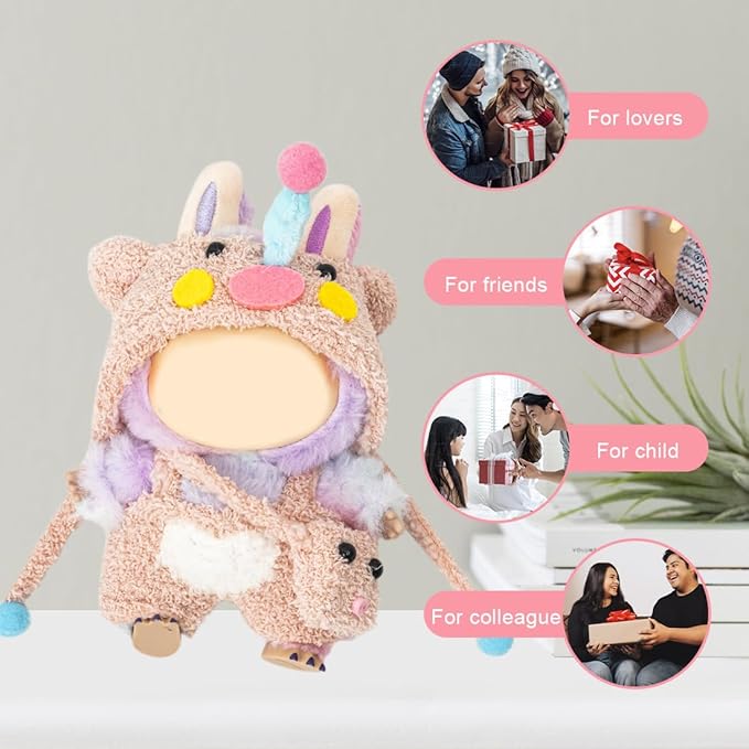 Clothes for 17cm Dolls(NO Doll) Outfit with Accessories Suit Cute Stylish Dress Up Set Pink Pig
