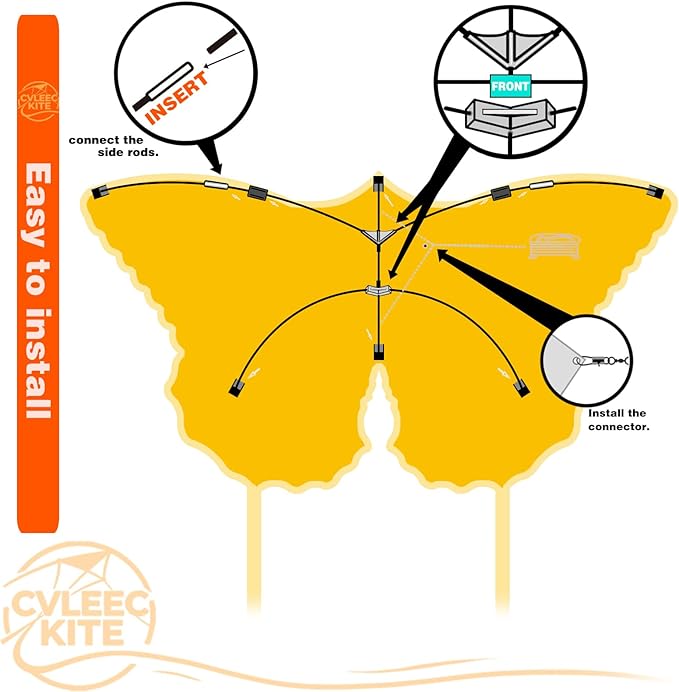 Butterfly Kite for Kids & Adults, Outdoor Kite, Perfect for Beginners, Easy to use, Ideal for Beaches, backyards, Grassy Areas