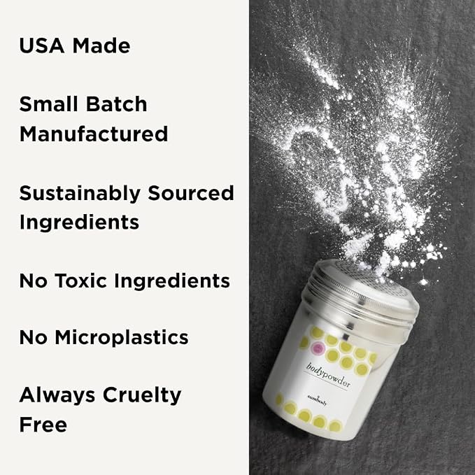 Sumbody Pure Arrowroot Natural Organic Lavender Body Powder (4oz) Talc Free Cornstarch Free, Sweat Absorbing After Shower Body Deodorant, Dusting Powder, Baby Powder Travel Size, Men, Women, Teens