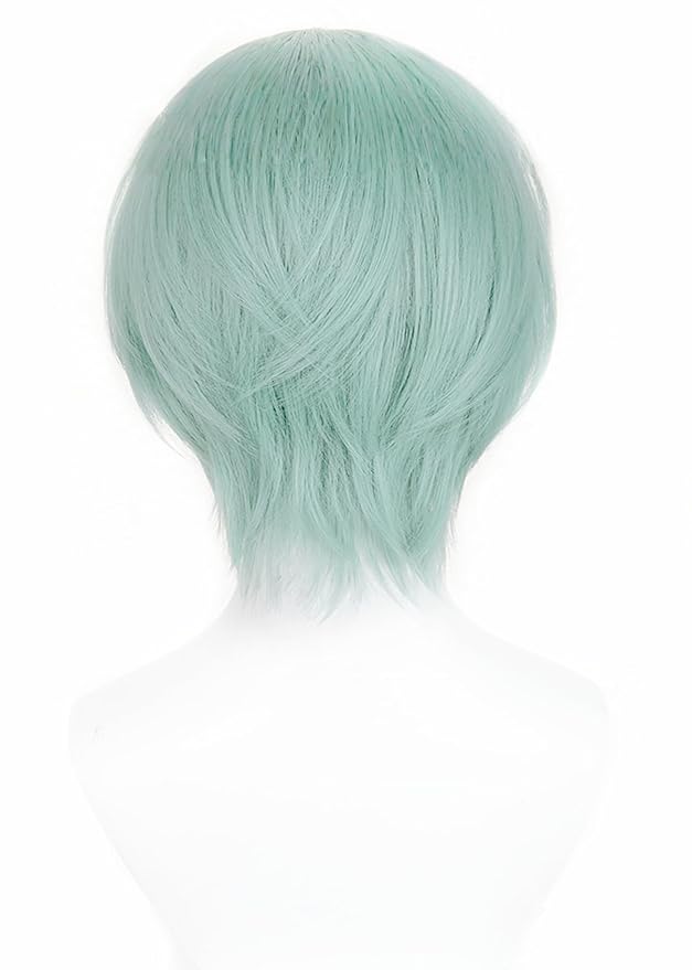 Anime Cosplay Wig Light Green Men's Short Wig Halloween Party Costume Wigs