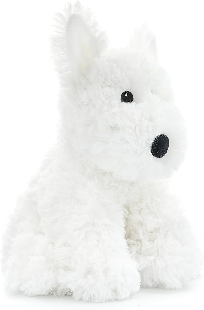 West Highland White Terrier Dog White Westie Puppy Stuffed Animals Plush Toys for Kids Girls Boys Baby Birthday Bedtime Gift, 12 inches