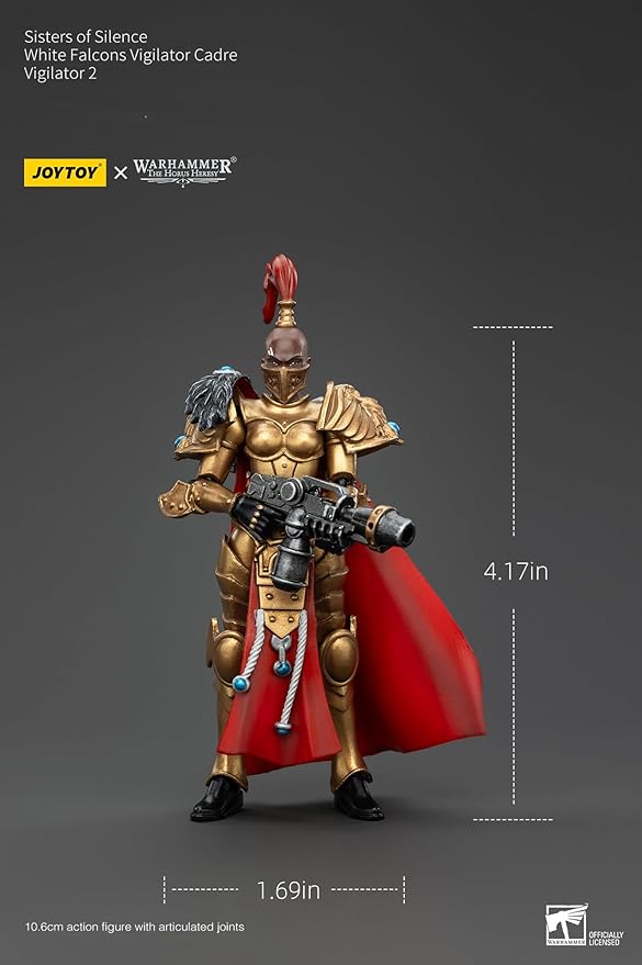 JOYTOY Warhammer Horus Heresy Sisters of Silence White Falcons Vigilator Cadre Vigilator 2, 1:18 Scale 4.17in Action Figure Mecha Joy Toy Collection Model