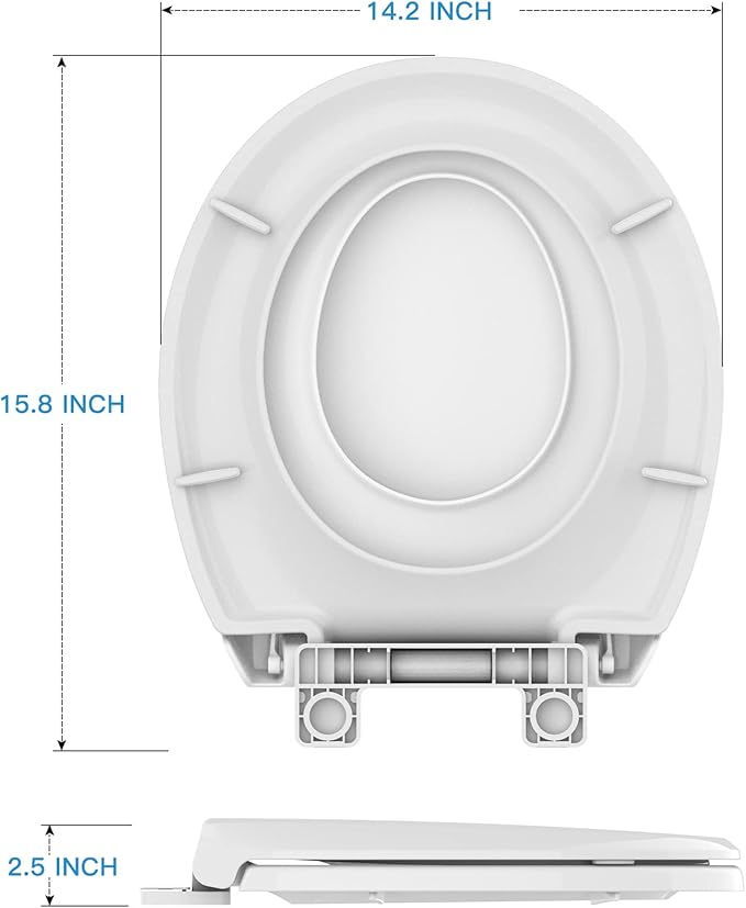 Toddler Toilet Seat Round with Toilet Seat Cover – Potty Training Toilets for Boys and Girls, Family Bathroom PP Toilet Seats with Child Seat, Biscuit
