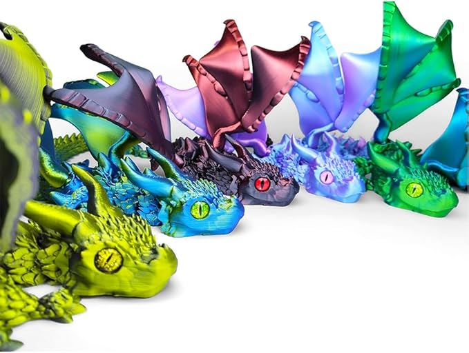 3D Printed Dragon Articulated Dragon with Movable Wings 16 inch Purple 3D Printed Animals Fidgets Toys for Kids