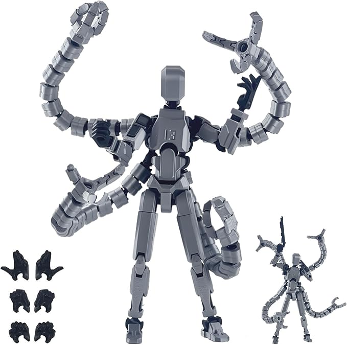 Assembly Completed T13 Action Figure,Dummy 13 T13 Action Figure Multi-Jointed Movable,Ultimate Desktop Decor for Lovers t-13 Movability 3D Printed Toys (White, 7.2in)