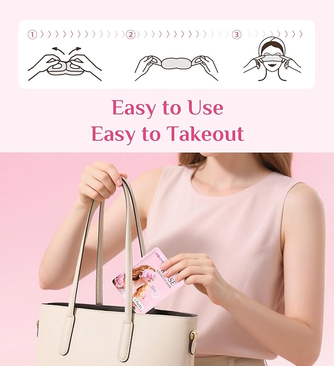 18 Packs Rose Heated Eye Mask - Heating Eye Mask Warm Compress for Dry Eyes Puffiness Dark Circles Sleep Stye Irritation Stress Relief Self Care Wellness Spa Relaxation Gift for Women