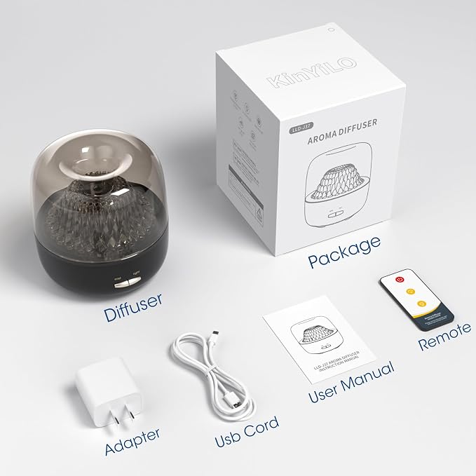 Small Essential Oil Diffuser for Home, Stylish Volcano Mountain View & Colorful Light,200ml Aromatherapy Aroma Diffusers, Small Size for Personal Office Desk Bedroom Bathroom
