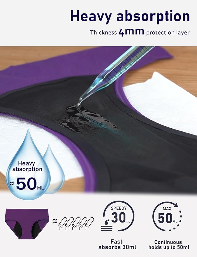 ALLBASE No-side-leaks Leakproof 2.0 Heavy Flow Period Underwear for Women