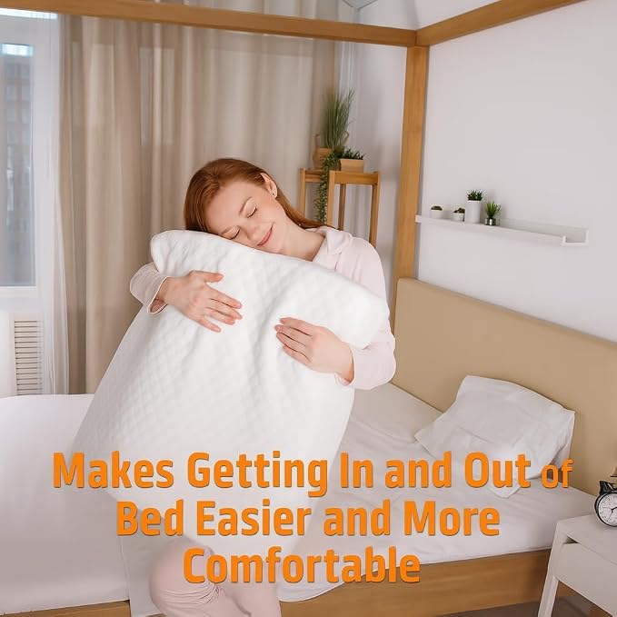 Aeris Wedge Pillow for Sleeping, Acid Reflux, and Snoring - FSA Eligible - Memory Foam Bed Wedge, 19-Degree Incline - Post-Surgery Recovery, Reading, Leg Elevation - Machine-Washable Cover