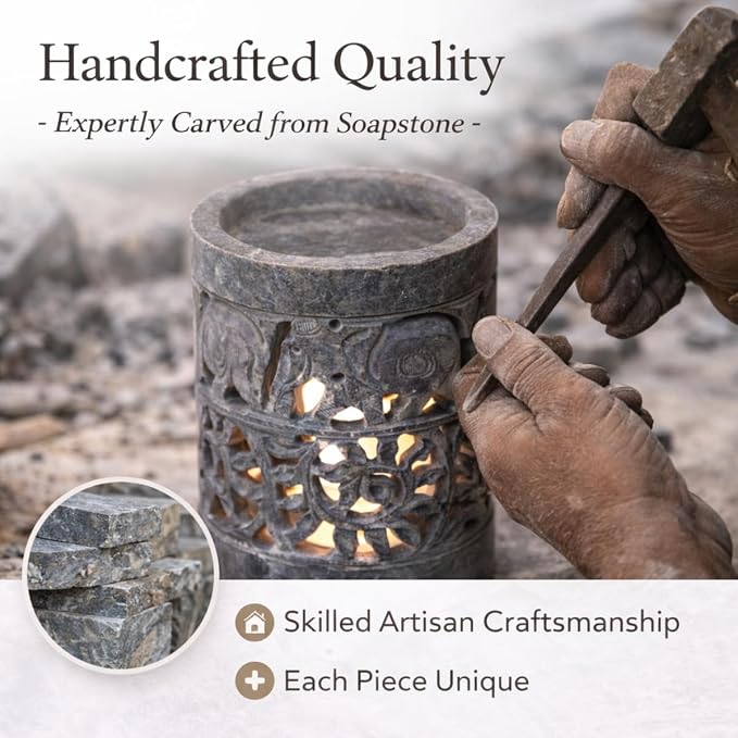 Marble Soapstone Candle Tea Light Holder | Aroma Burner, Oil Diffuser, Wax Burner, Home Decor