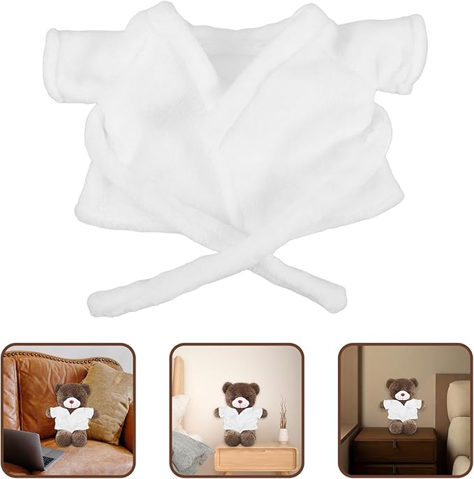 Stuffed Animal Robe Mini Bear Dolls Soft and Comfortable Bath Doll Accessories for Dollhouse Bathroom Props and Dress