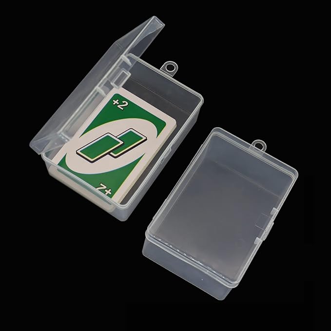 Plastic UNO Card Case Box Holder, High Capacity Playing Card Case, Clear Playing Card Box Storage Card Deck Case (NO Cards) (Set of 2)