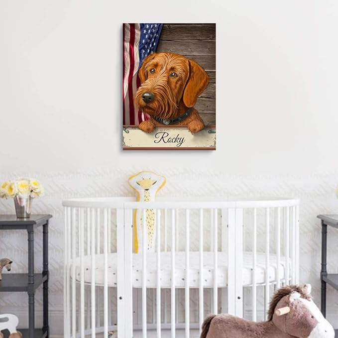 Custom Wooden Jigsaw Puzzles with Your Dog's Name on Wirehaired Vizsla Art Print - 300 500 1000PCS Puzzles Game and Home Wall Decor