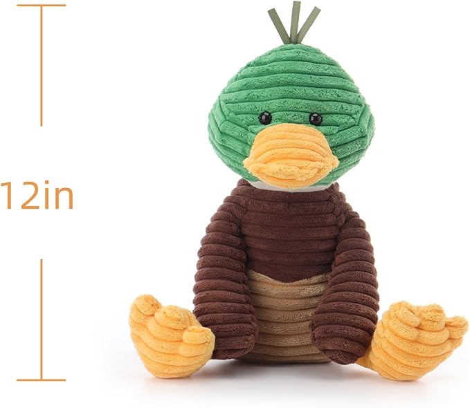 Apricot Lamb Corduroy Mallard Stuffed Animals for Kids, Soft Cute Plush Toys for Baby Girl and Boy, 12 Inches