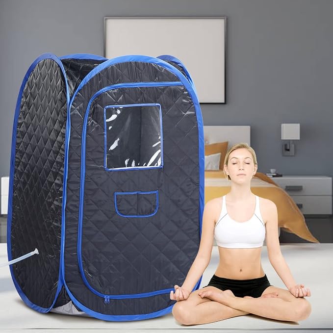 Smartmak Portable Sauna Tent, Foldable One Person Full Body Spa for Detox Therapy Without Steamer - Black