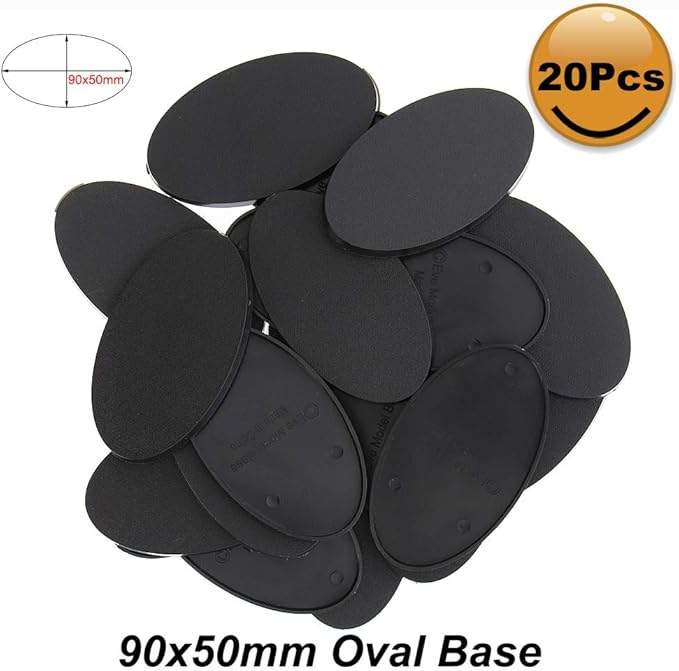 MB990 20pcs Base 90X52mm or 3.54x2.05inch Plastic Model Bases for Gaming Miniatures or Wargames Table Games