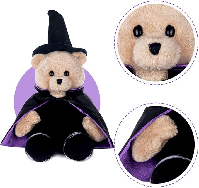 My OLi 9" Pumpkin Wizard Stuffed Animal Plush - Witch & Pumpkin Plush Toy with Flip-Top Hat - Cute Teddy Bear for Kids, Babies & Toddlers