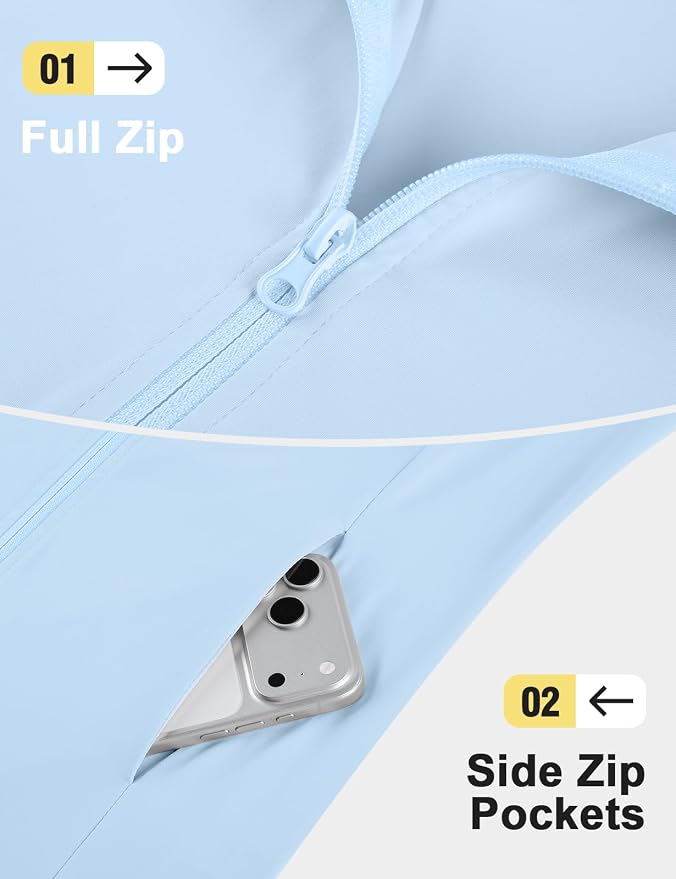 Women's Golf Vest with Pleated Tennis Skirt Hem Lightweight Full Zip Sleeveless Athletic Shirts with Pockets