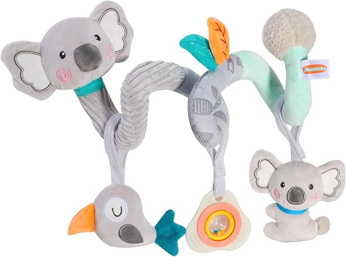 Car Seat Toys Baby Toys 0-3 Month Developmental, Stroller Toy Infant Toys 0-6 Months Newborn Toys, Carseat Toy for Infants 0-12 Months with Little Bird, Koala, Teether