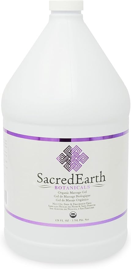 Organic Massage Gel (1 Gallon) – NEW Formula, Unscented, Nut Oil Free, Gluten Free, Vegan and USDA Certified Organic