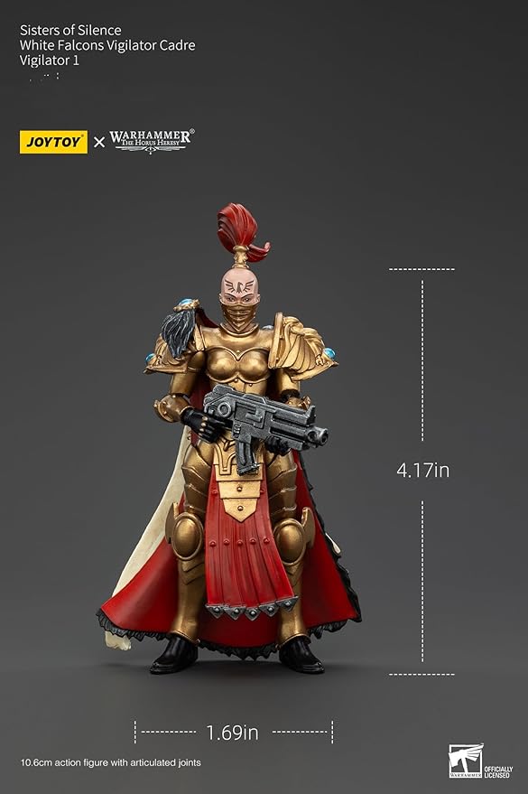 JOYTOY Warhammer Horus Heresy Sisters of Silence White Falcons Vigilator Cadre Vigilator 1, 1:18 Scale 4.17in Action Figure Mecha Joy Toy Collection Model