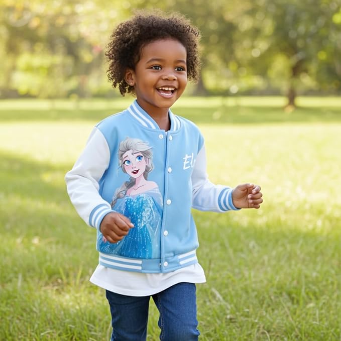 Disney Minnie Mickey Stitch Princess Frozen Marvel Jacket Lightweight Coat Button up Color Block Sweatshirt Sizes 2-14 Years