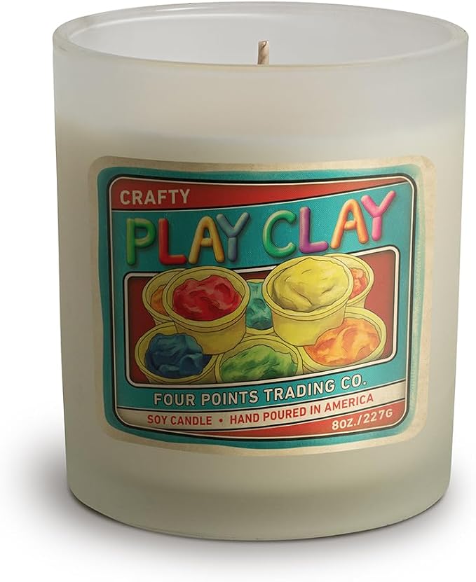 Play Clay Scented 8 Oz Soy Aromatherapy Candle w/Jar - Four Points Trading Co.