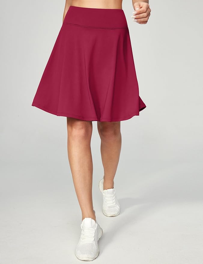 IUGA 20" Knee Length Skorts Skirts for Women with Pockets Tennis Skirt High Waisted Golf Skirts for Women Casual Athletic