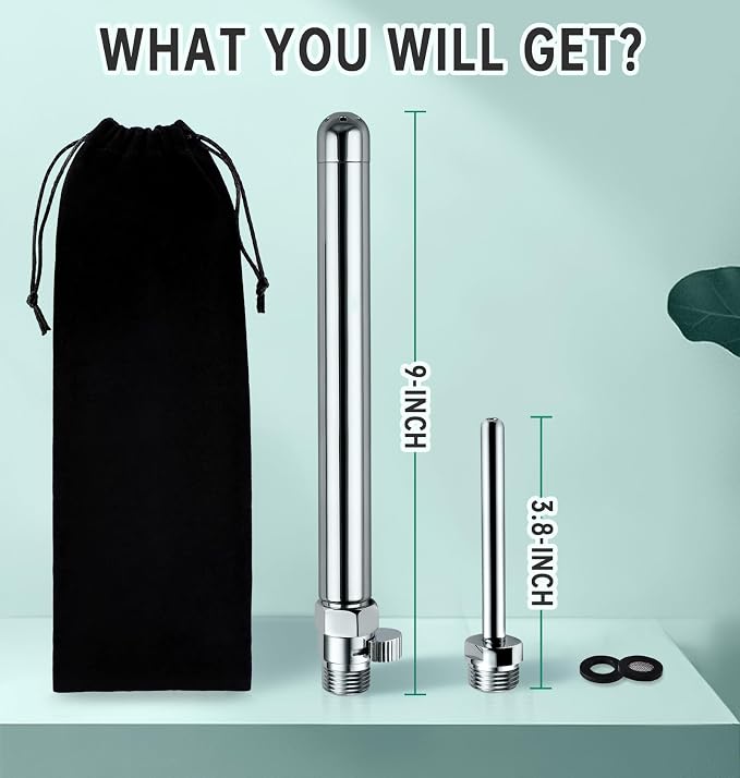 Shower Enema Kit, Shower Douche Nozzle Cleansing System with Water Control Valve for Men and Women Portable Cleaning (Polished Chrome)