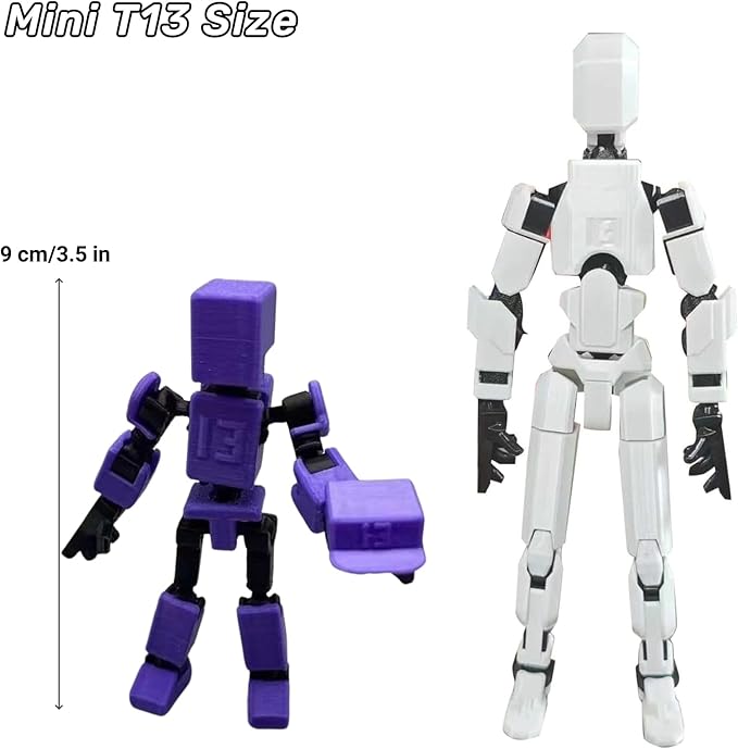Mini 13 3D Printed Robot, Fully Articulated, Dummy for Stop Motion Animation, Gift Pack of 5