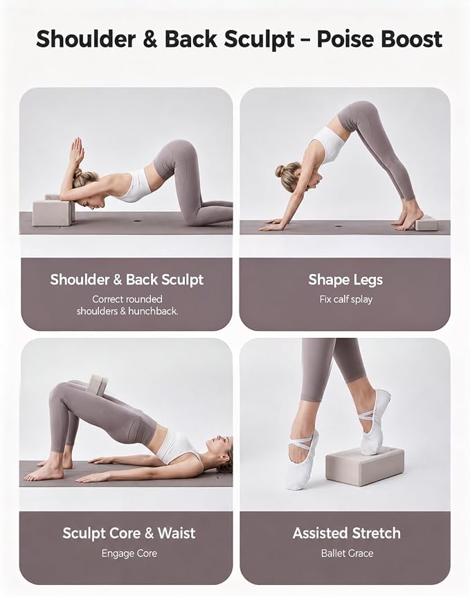 KEEP Yoga Block, High-Density EVA Foam 2 Pack Yoga Block with Non-Slip Textured Surface, Supportive, Lightweight - Ideal for Yoga