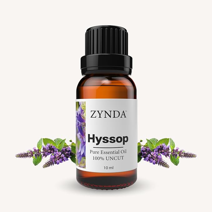 Hyssop Essential Oil 100% Pure & Natural – Premium Aromatherapy Grade, Skin Oil & Muscular Relaxation Oil, 3rd Party Lab Tested (10ml)