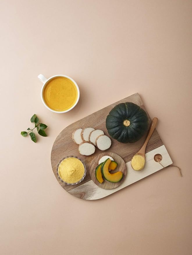 Damtuh Sweet Pumpkin & Yam Tea Powder Drink Mix – Korean-Style Pumpkin Latte, Creamy & Smooth, Caffeine-Free, 17g x 15 Stick Packs