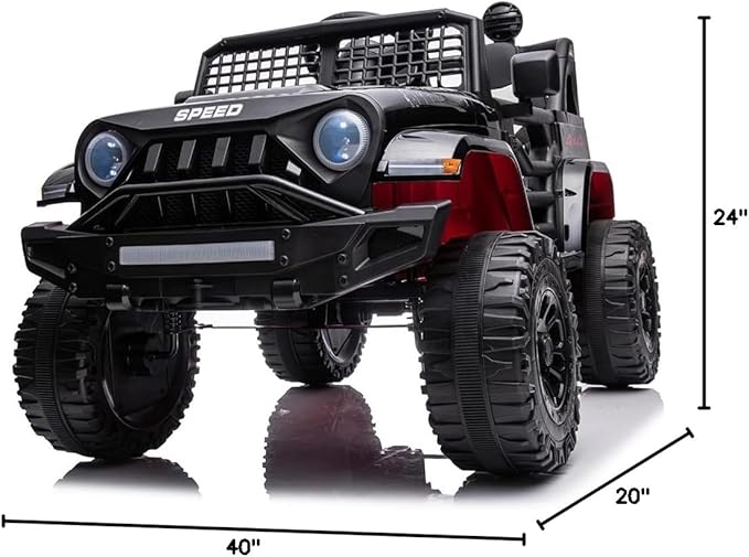 12V Ride On Car, Electric Car for Kids, 12V Ride on Toys, Kids Cars with 3 Speeds Adjustable w/Bluetooth, Parent Remote Control, Spring Suspension, AUX Port-Black