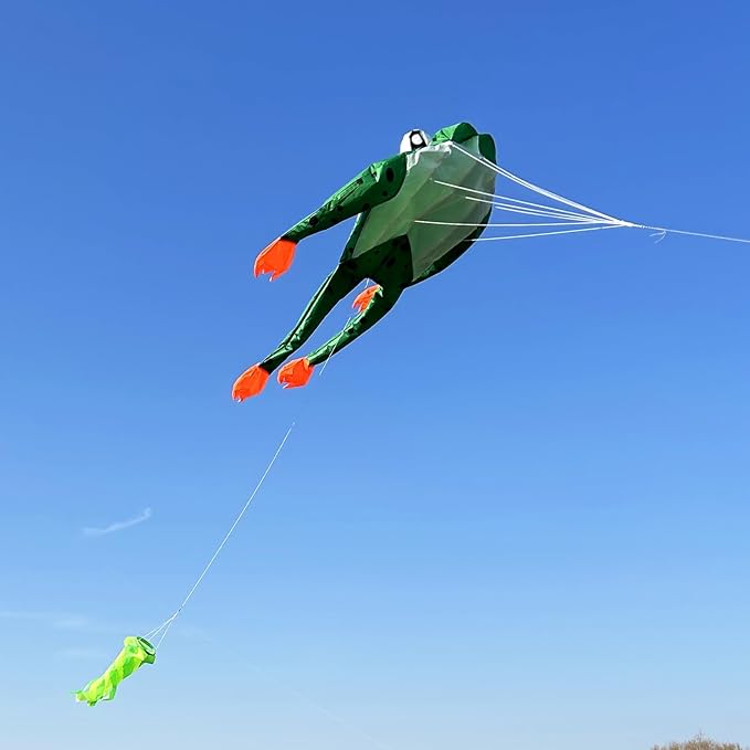 HENGDA KITE 3D Frog Kite for Kids and Adults,Easy to Fly,Excellent Fabric and Structure Design,Huge Frameless Soft Parafoil Giant Kites