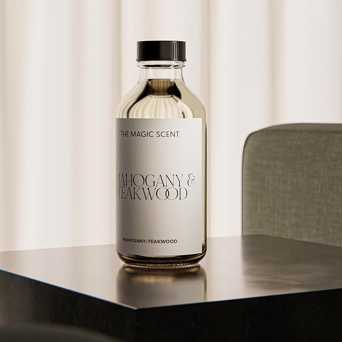 The Magic Scent Mahogany & Teakwood Diffuser Oil - Hotel & Home Luxury Scents Inspired by Abercrombie & Fitch - Diffuser Oil Scents for Home Designed for Use in All Diffusers - 4 fl oz, 120 mL